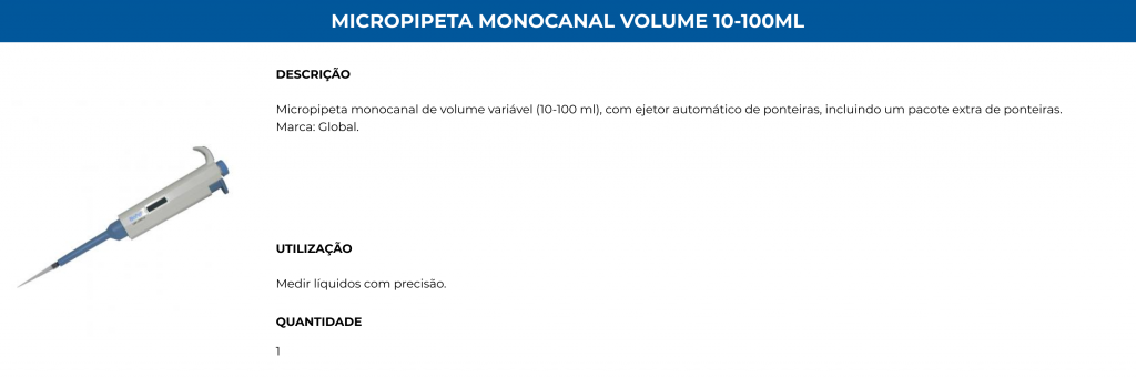Micropipeta monocanal volume 10-100ml